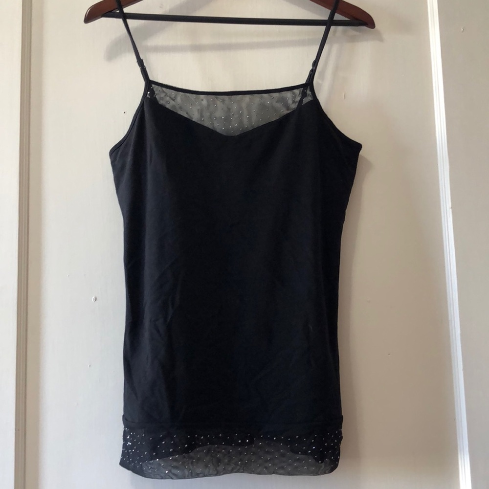 Black Bedazzled Trim Bra Tank from Express